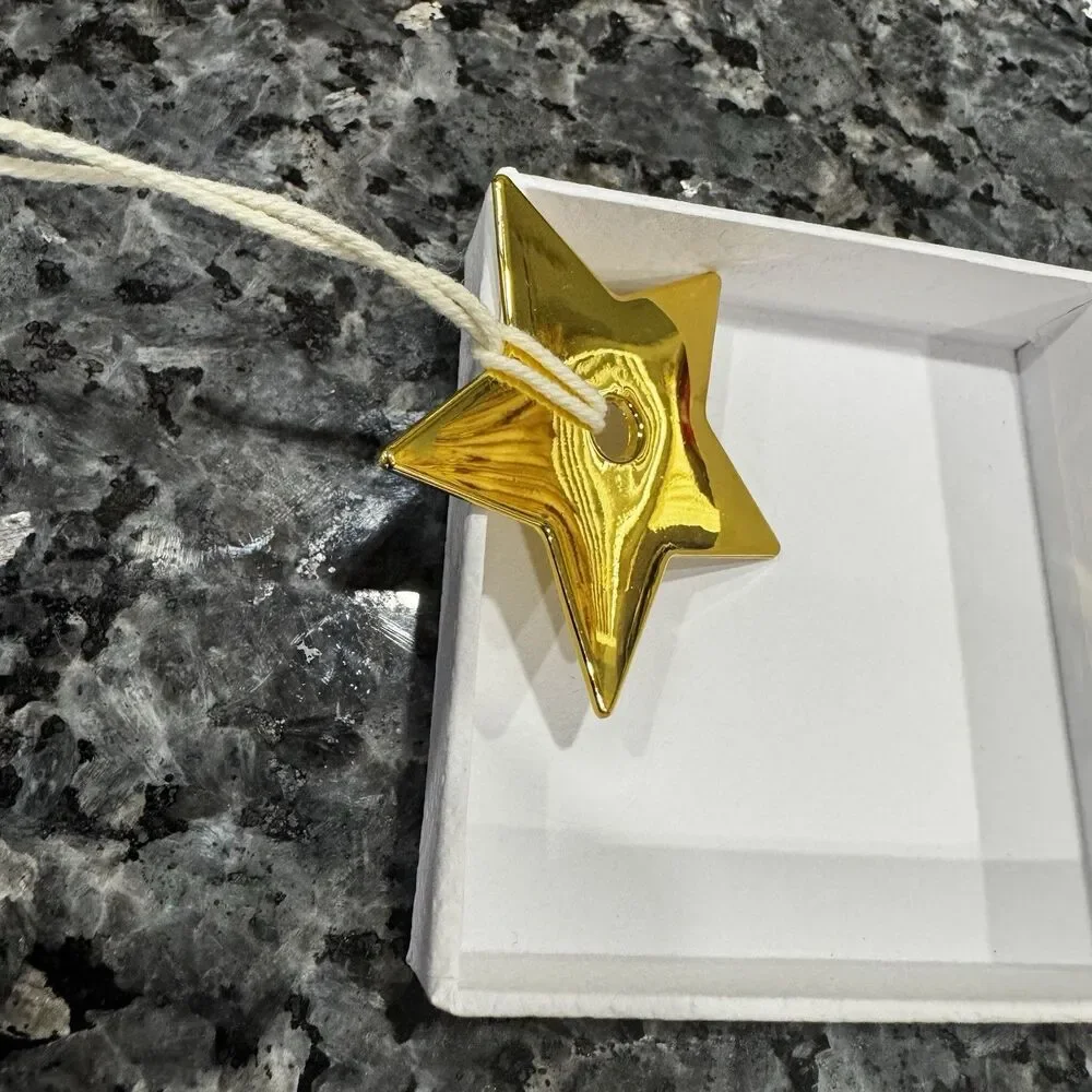 Dior Small White Jewelry Gift Empty Box w/ Dior Ribbon Stars 3.5
